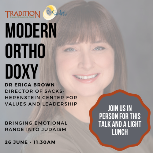 Banner Image for Modern Orthodoxy - Dr Erica Brown and Light Lunch